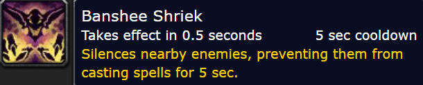 Banshee Shriek Tooltip