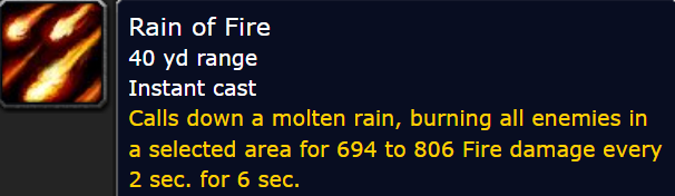 Rain of Fire Tooltip